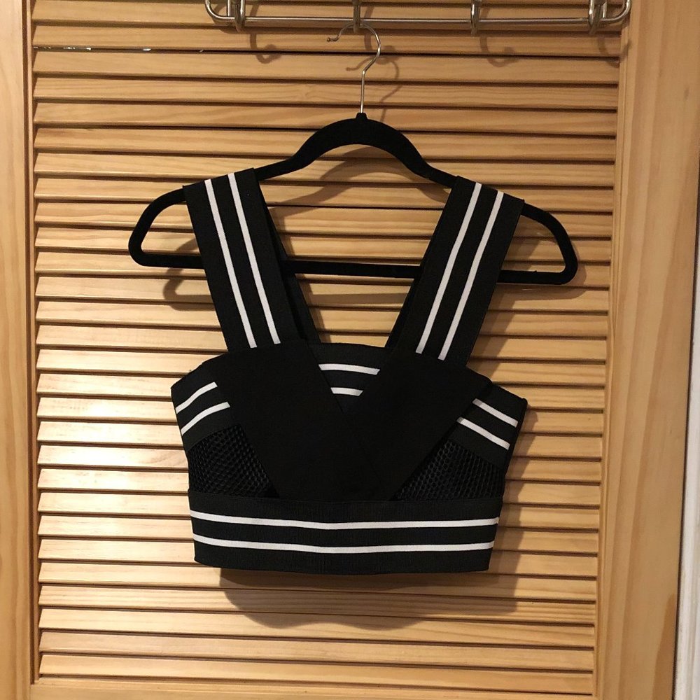NWOT Endless Rose black and white crop top